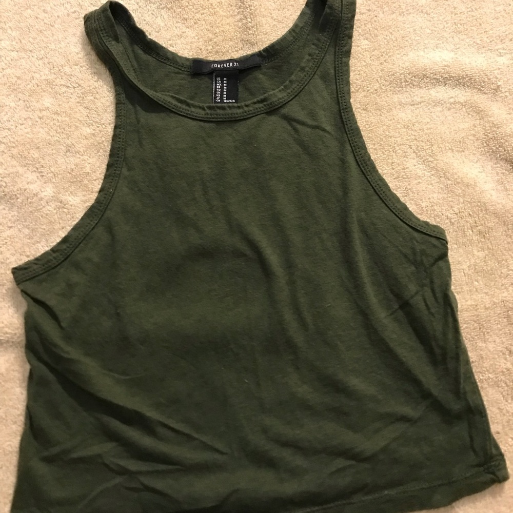 Forever21 Olive Green Crop Top